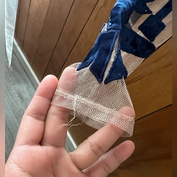 Rare For Love and Lemons FL&L Vienna Velvet Lace Sheer Crop Top XS - Picture 15 of 15